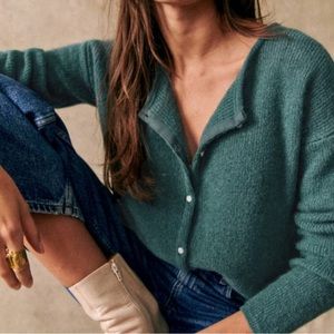 Sezane Gaspard Cardigan in Sage